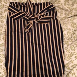 Striped tie waste skirt